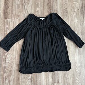 Sonoma Black Scoop Neck Pleated Tunic